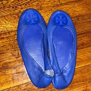 Tory Burch Blue Minnie Baller Flats Size 8
